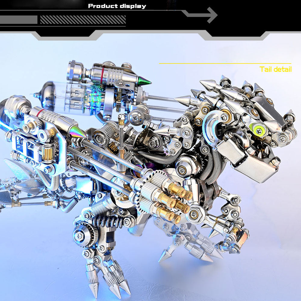 Dragón Occidental Mecánico Punk Metal 3D