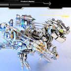Dragón Occidental Mecánico Punk Metal 3D