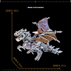 Dragón Occidental Mecánico Punk Metal 3D