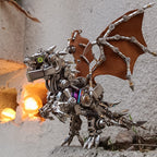 Dragón Occidental Mecánico Punk Metal 3D