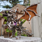 Dragón Occidental Mecánico Punk Metal 3D