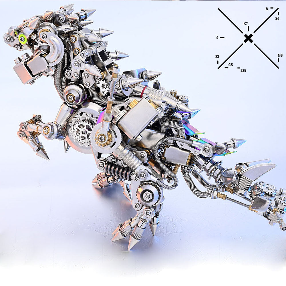 Dragón Occidental Mecánico Punk Metal 3D