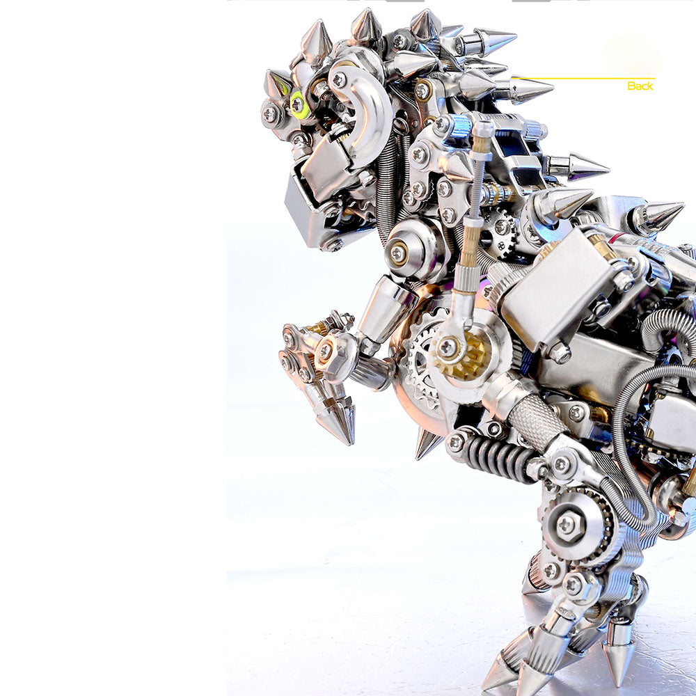 Dragón Occidental Mecánico Punk Metal 3D