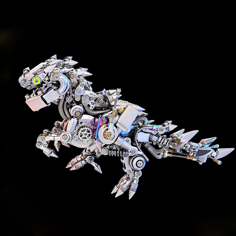 Dragón Occidental Mecánico Punk Metal 3D