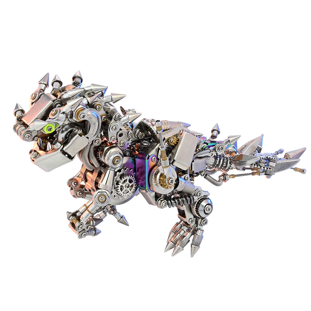 Dragón Occidental Mecánico Punk Metal 3D