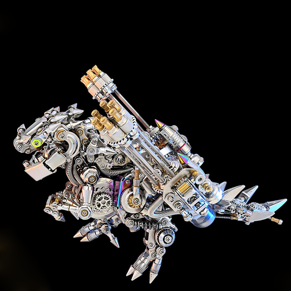 Dragón Occidental Mecánico Punk Metal 3D