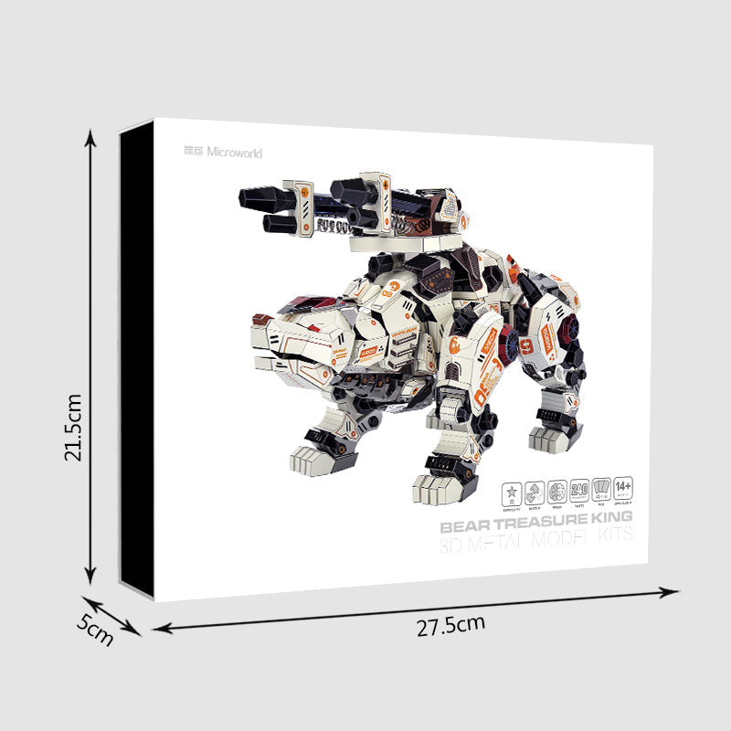 Oso Polar Blanco Mecánico Metal 3D