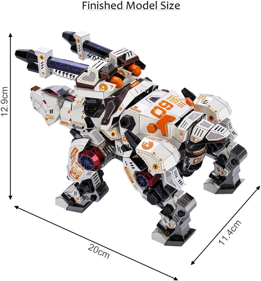 Oso Polar Blanco Mecánico Metal 3D