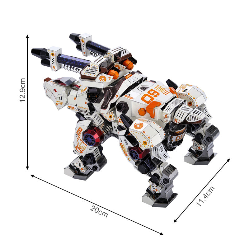 Oso Polar Blanco Mecánico Metal 3D