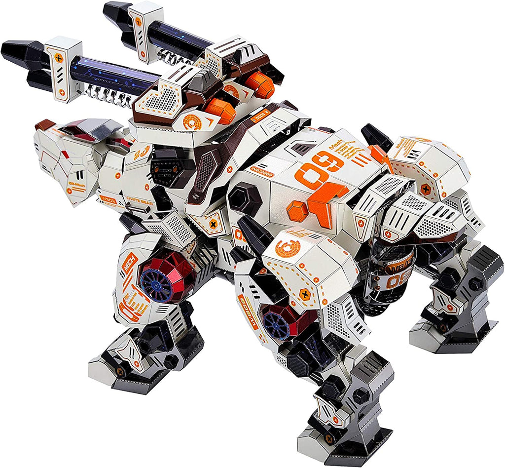 Oso Polar Blanco Mecánico Metal 3D