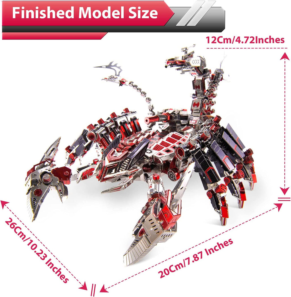 Escorpión Diablo Rojo Mecánico Metal 3D