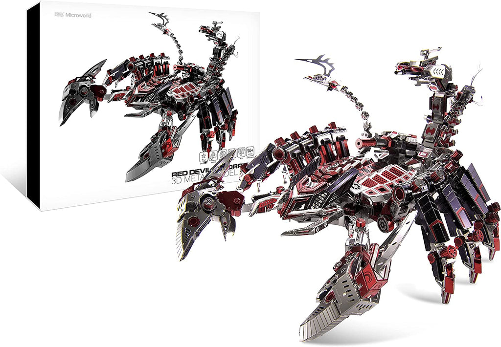 Escorpión Diablo Rojo Mecánico Metal 3D