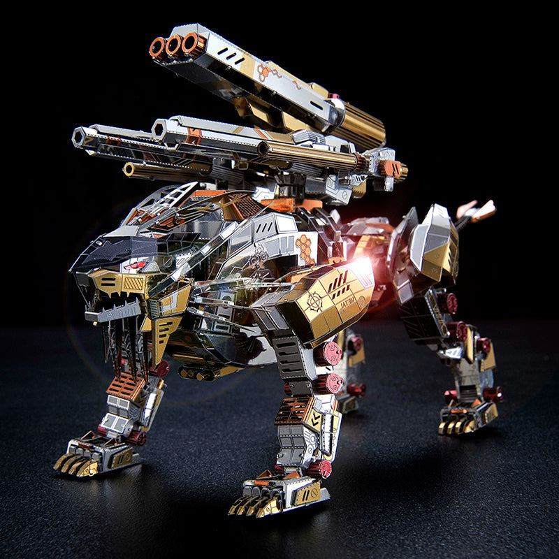 León Rugiente Mecánico Metal 3D