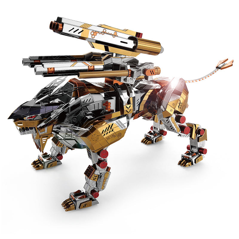 León Rugiente Mecánico Metal 3D