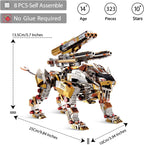 León Rugiente Mecánico Metal 3D