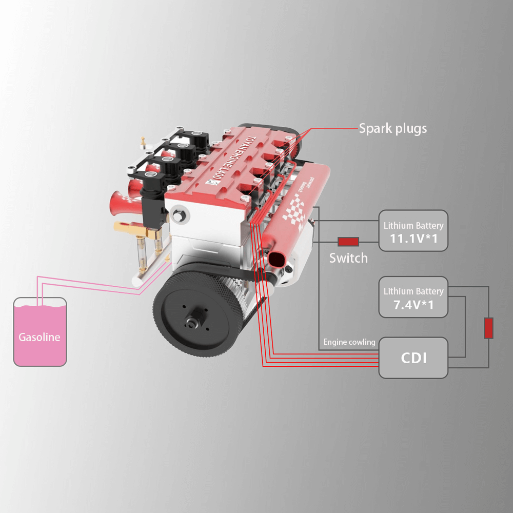 Motor 4 Cilindros Gasolina Refrigerado por Agua Toyan
