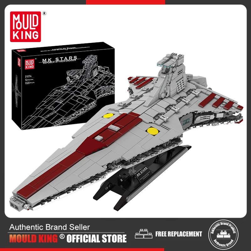 Mould King 21074 Star Plan bloque de construcción la República MOC ataque crucero modelo montaje Star Fighter