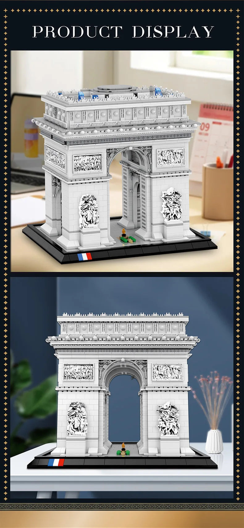 3381 Uds. Modelo de arco de triunfo, bloques de construcción, punto de París