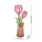Robotime DIY flor de madera polilla púrpura flor de orquídeas tulipán rosa manzanilla artesanías flor de madera regalo para mamá esposa amigos