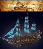 Mould King 13218, barco pirata MOC Flying Ductchman, montaje de bloques de construcción modelo de barco