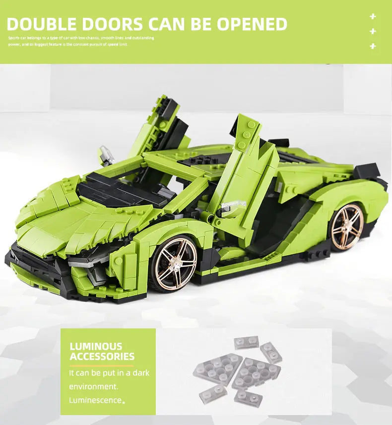 Mould King-bloques de construcción de coches técnicos para niños, juguete de ladrillos para armar coche de carreras deportivo Sian