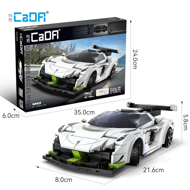 Cada-bloques de construcción de coche deportivo fantasma sueco coche de carreras