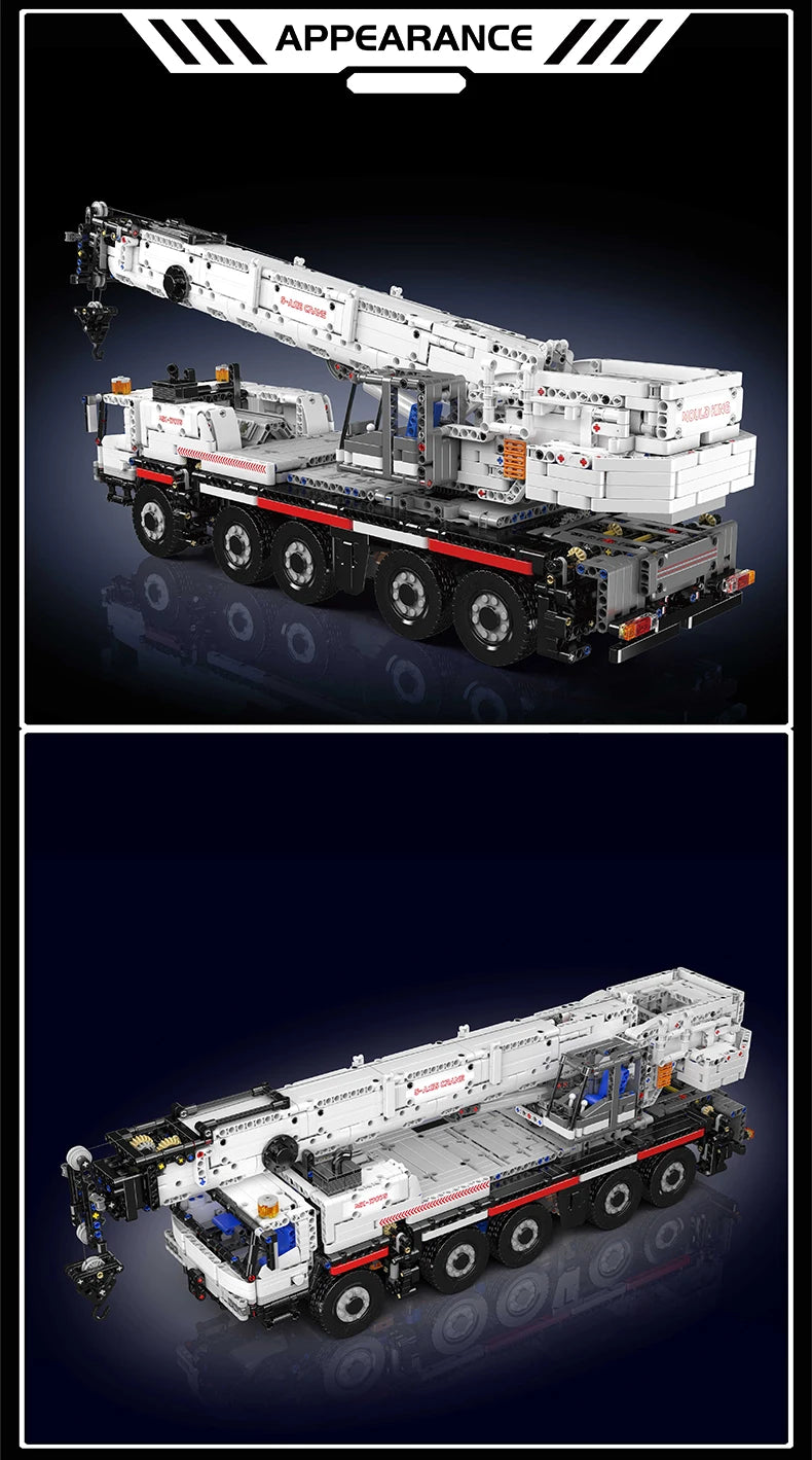 Mould King 17073 17074 coche técnico de juguete Control remoto LTM 1110 grúa montaje de bloques de construcción
