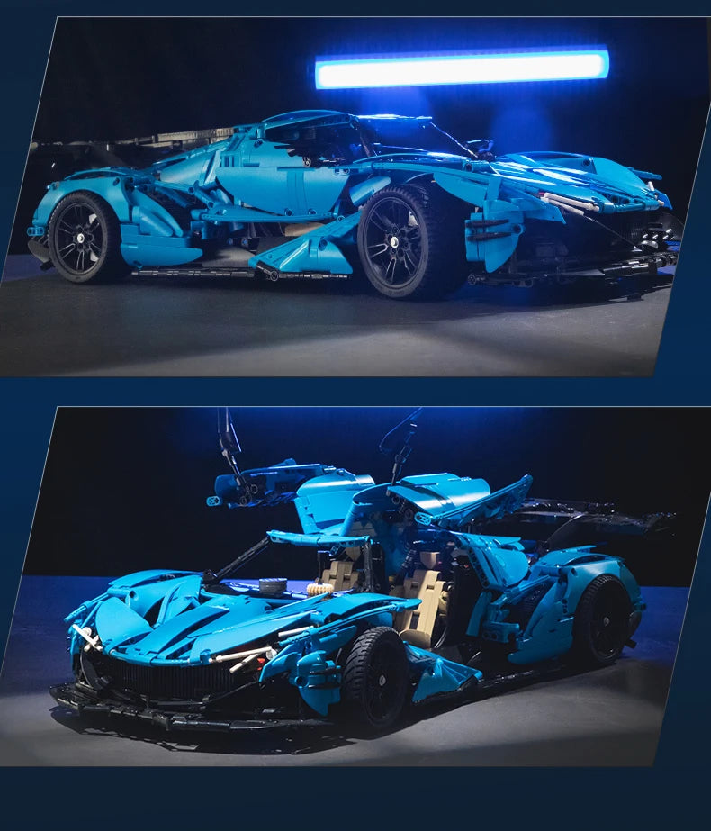Cada 3865 Uds 1:8 ciudad azul coche de carreras V12 Hypercar modelo