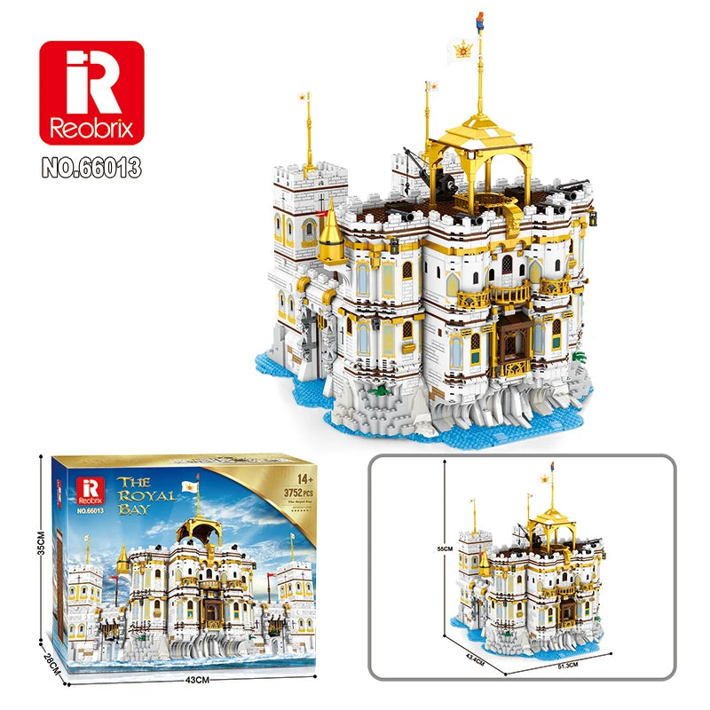 3752 Uds. Castillo Real europeo, bloques de construcción, escape de ciudad Medieval Vintage