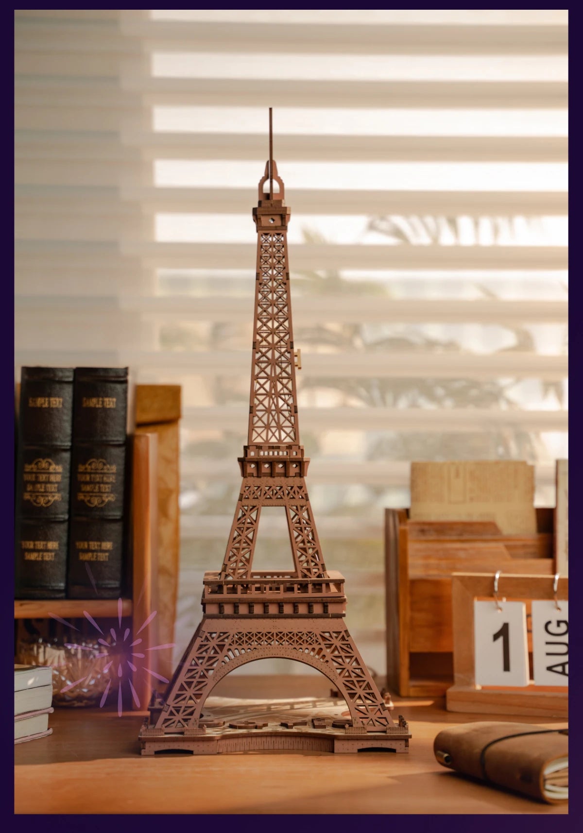 Robotime-Juego de rompecabezas de madera 3D, noche de la Torre Eiffel, modelos 1:638 para niños y adultos, Kits de manualidades DIY, regalo DIY con luz