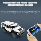 Cada 575 Uds Warrior H2 coche de Control remoto LED bloques de construcción ciudad coche de carreras AWD SUV RC ladrillos