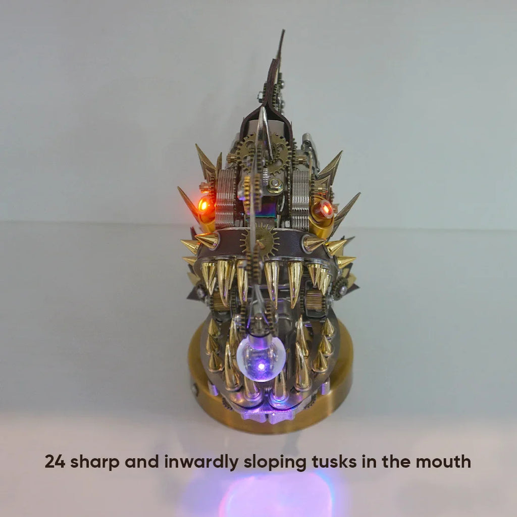 Conjunto DIY de Metal con forma de pez linterna para adultos, rompecabezas 3D de 700 Uds., Kits de modelos de Metal con diseño de pez angular, mecánico Steampunk