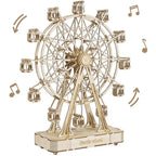 Robotime Rolife Rompecabezas 3D Noria Caja de Música Modelo Kit con Música para Niños y Adultos Manualidades Adultos Mujeres Rompecabezas 3D