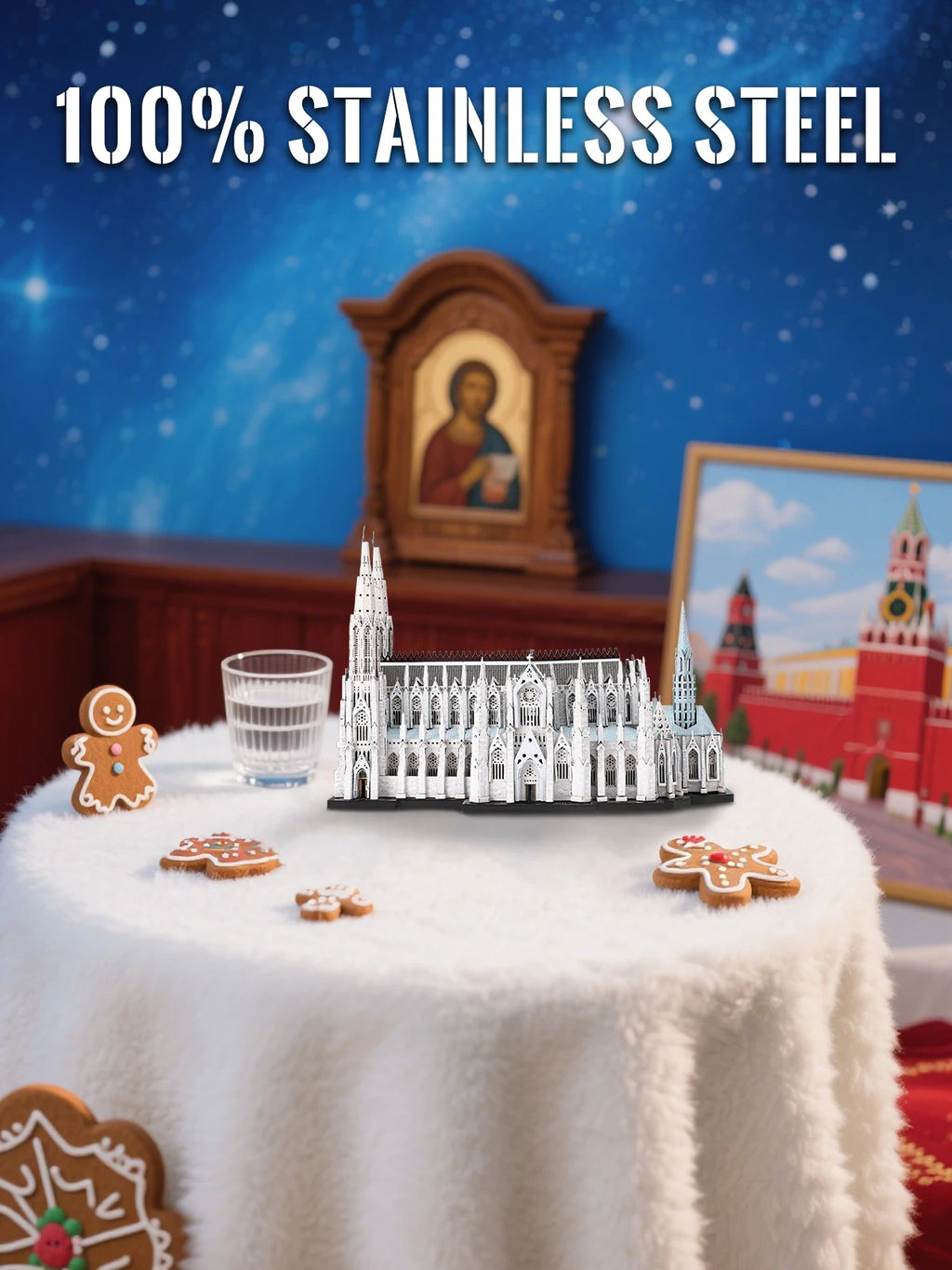 Piececool-Kits de construcción de modelos de Metal 3D, rompecabezas de Metal 3D de la catedral de San Patricio, manualidades DIY para regalos de rompecabezas para adultos