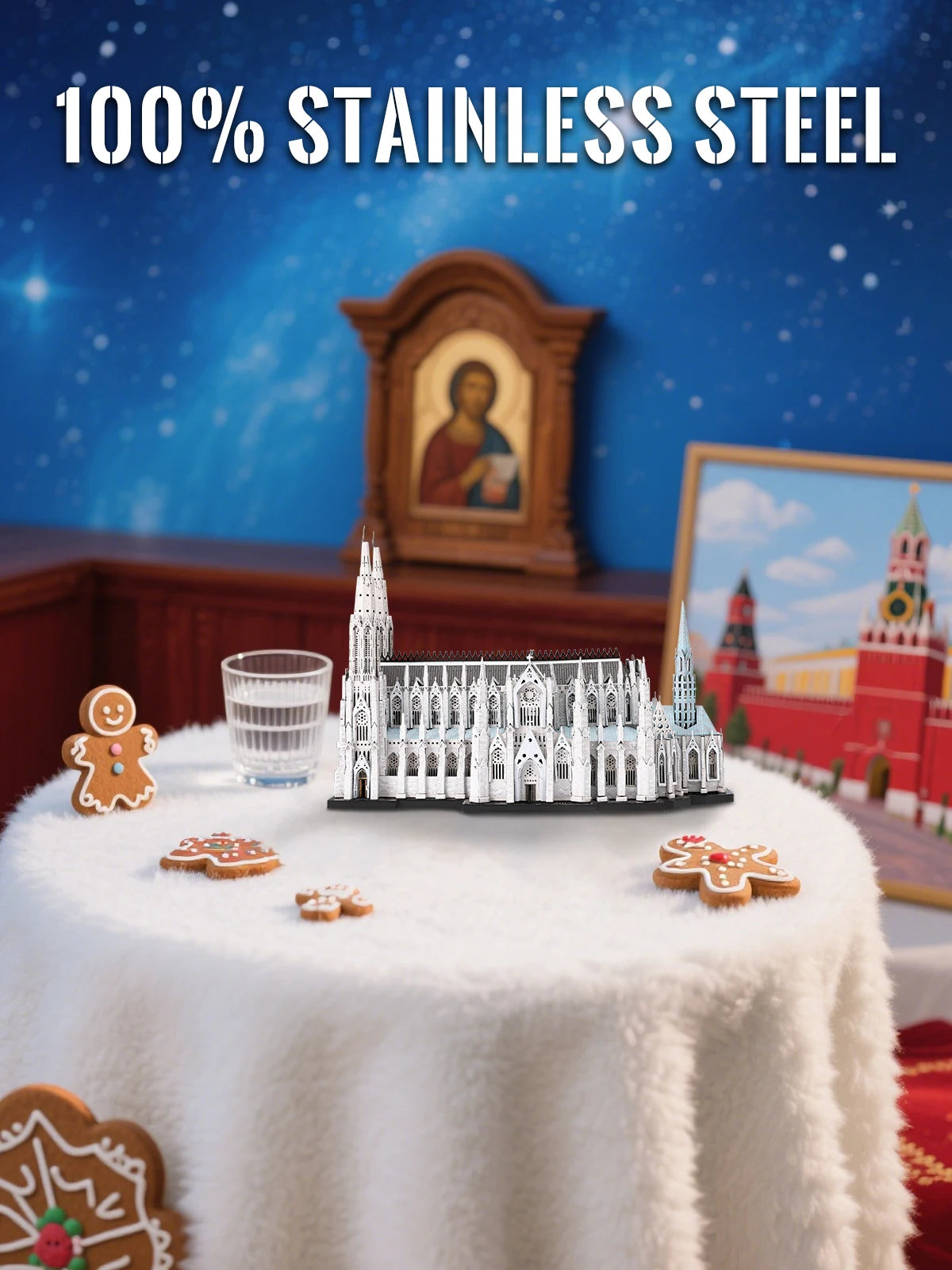 Piececool-Kits de construcción de modelos de Metal 3D, rompecabezas de Metal 3D de la catedral de San Patricio, manualidades DIY para regalos de rompecabezas para adultos