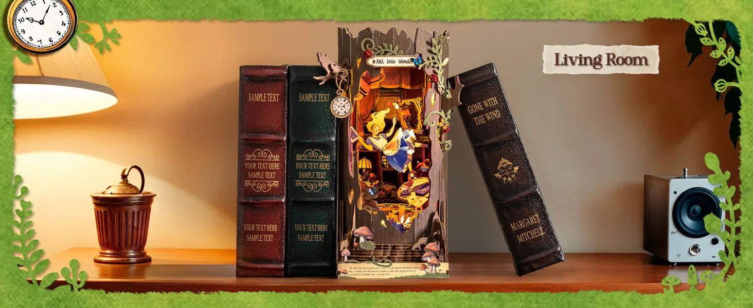 Robotime Rolife-Kits de rincón de libros, librería DIY con luces, Kit de casa en miniatura, rompecabezas de madera 3D, estantería de regalo, TGB