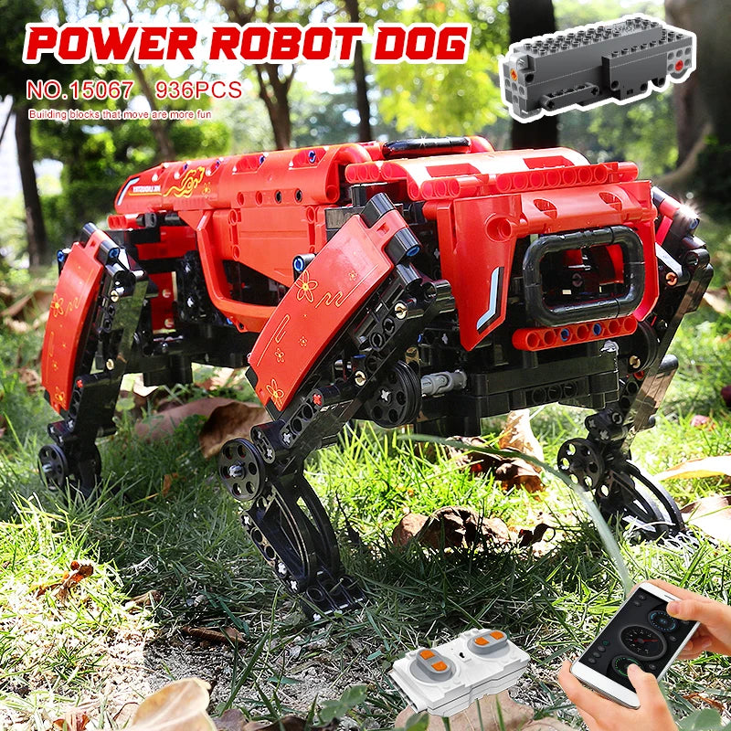 MOULD KING-Robot técnico motorizado de juguete modelo de perro grande de Boston Dynamics, AlphaDog, bloques de construcción 15066/15075