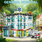 Creative General Hospital, 2866 piezas, serie «Friends»: panorámica de la ciudad con iluminación, juego de construcción MOC