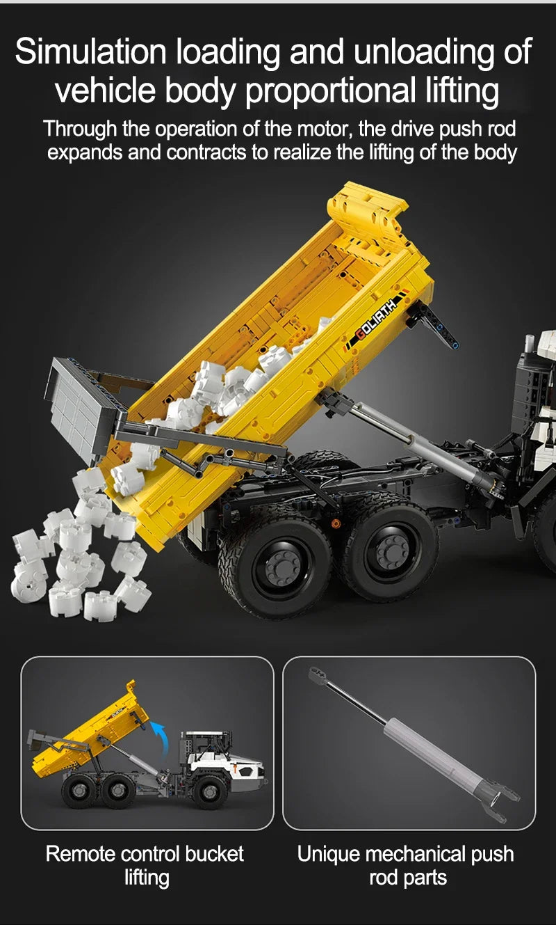 3067 Uds CADA City Control remoto camión volquete articulado bloques de construcción de automóviles RC vehículo de ingeniería