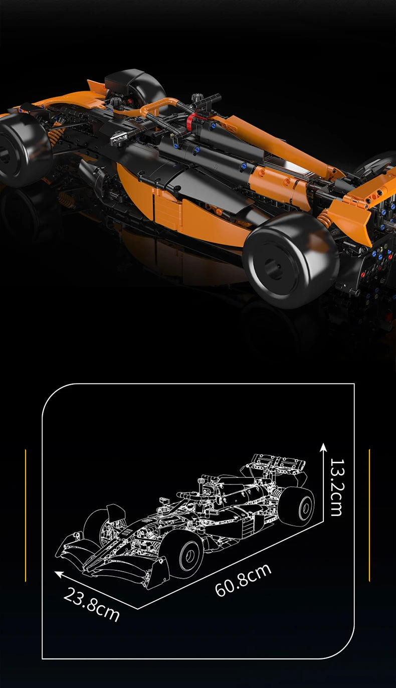 Mould King 13208 juguetes de coches técnicos, conjunto de bloques de construcción de automóviles de carreras MCL, modelo de coche Fomular