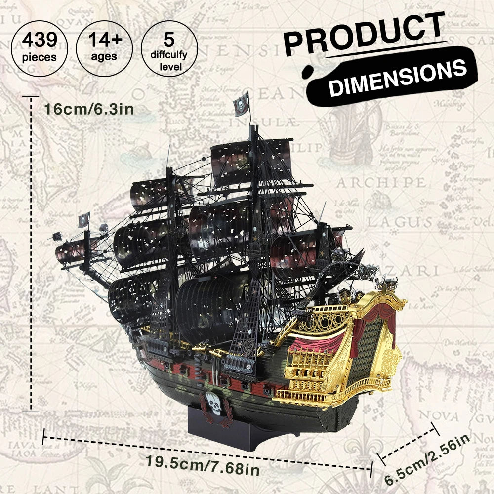 Piececool-rompecabezas de Metal 3D de la venganza de la Reina Ana, Kits de construcción de modelos