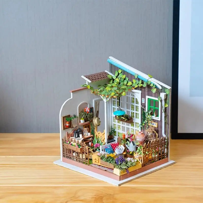 Robotime-jardín de Miller en miniatura para niños, casa de muñecas de madera con muebles, juguetes para niños, los mejores regalos para niñas