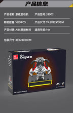 JIESTAR 33002 MOC, Decoración de escritorio personalizada, modelo de motor de superdeportivo V10, bloques de construcción