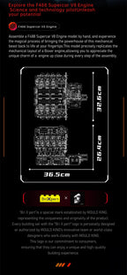 Mould King-juego de ensamblaje de motor V8, F488 supercoche