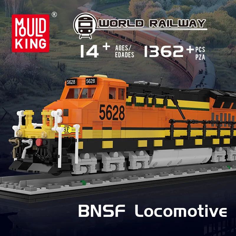 Mould King 12041 Tren técnico de juguete, conjunto de bloques de construcción de locomotora del norte RC