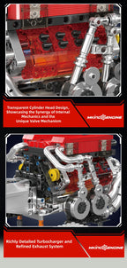 Mould King-bloques de construcción de piezas de coche técnico, motor W16 para BGT, supercoche