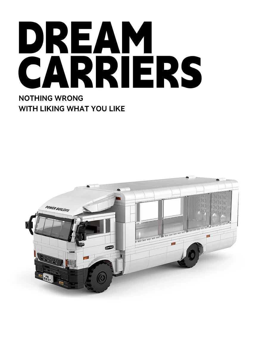 Bloques de construcción de camiones con remolque cerrado serie Dream Carrier F3, 830 Uds., PB8837