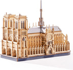 Robotime Rokr rompecabezas 3D catedral de París Kit de modelo de madera para adultos para construir juguetes DIY construcción kits de manualidades regalo Ideal