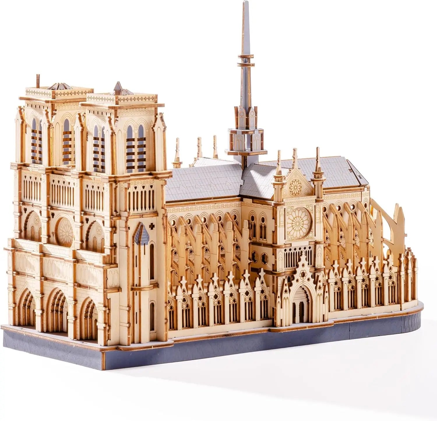 Robotime Rokr rompecabezas 3D catedral de París Kit de modelo de madera para adultos para construir juguetes DIY construcción kits de manualidades regalo Ideal