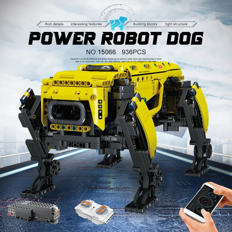 MOULD KING-Robot técnico motorizado de juguete modelo de perro grande de Boston Dynamics, AlphaDog, bloques de construcción 15066/15075